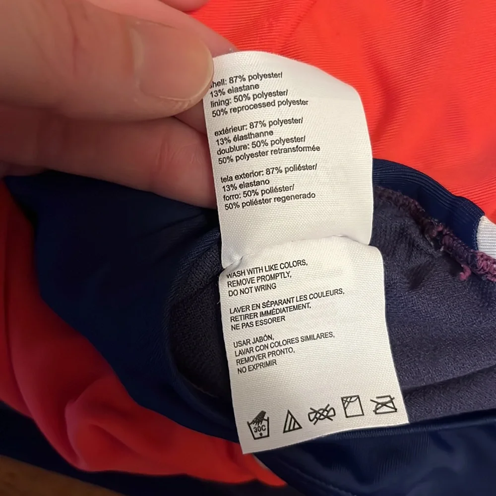 Speedo Infinity Splice One Piece Swimsuit Girls XL Red Blue White Racerback